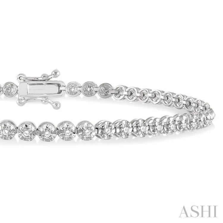 1 ctw Round Cut Diamond Illusion Bracelet in 14K White Gold