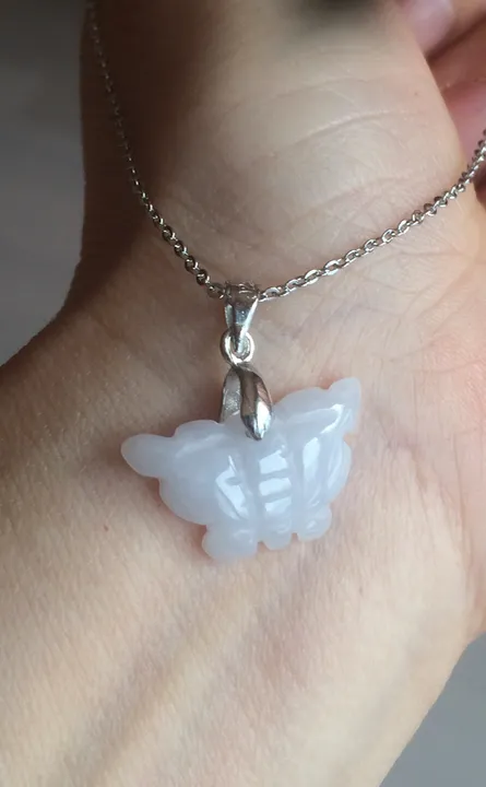 100% Natural type A icy watery  light green purple white 3D Jadeite Jade butterfly pendant BG47