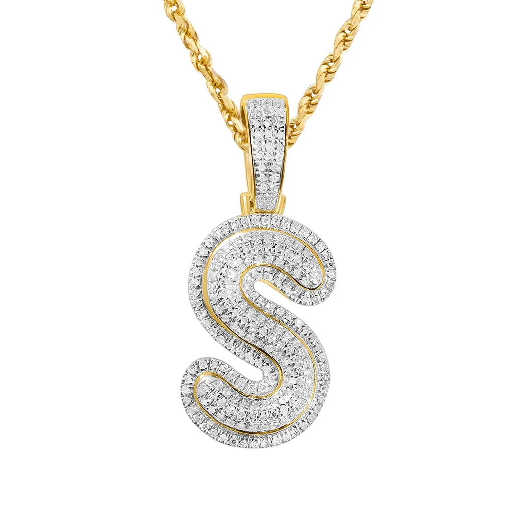 10k Yellow Gold Diamond S Pendant 0.31 Ctw