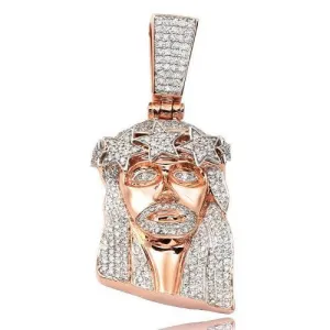 10KR 2.10CTW DIAMOND JESUS HEAD PENDANT - STAR CRO