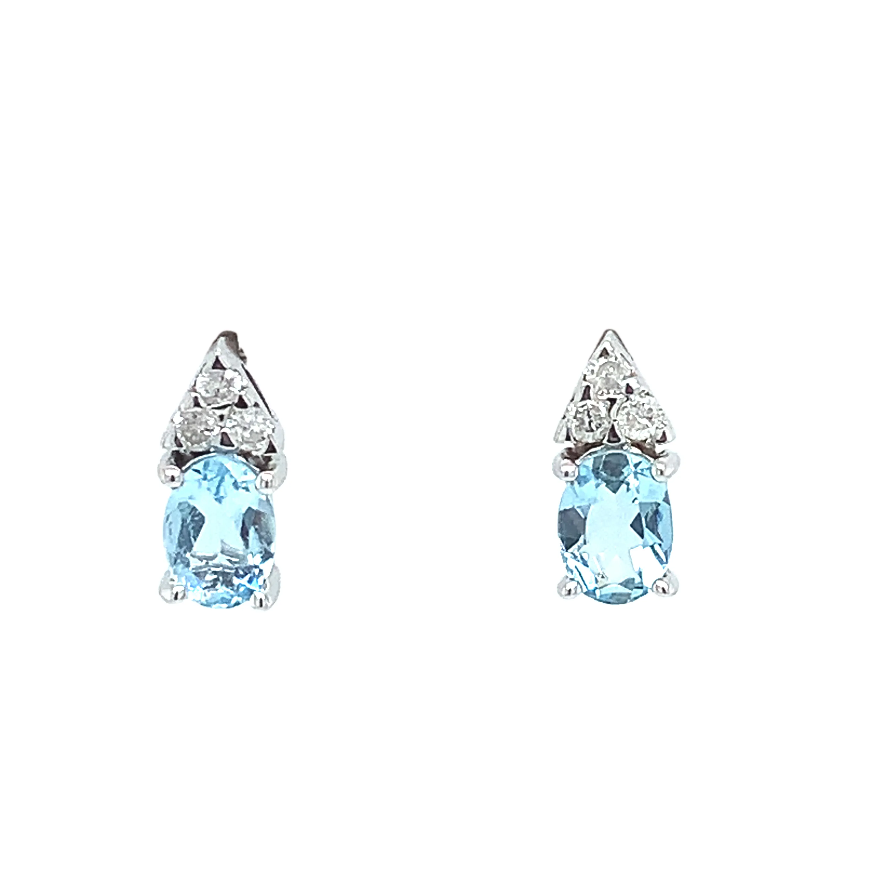 14 Karat White Aquas Gemstone Earrings