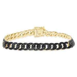 14K Black Diamond Cuban Bracelet