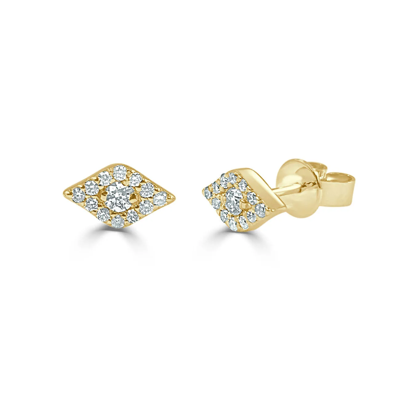 14k Gold & Diamond Evil Eye Earrings - 0.26ct