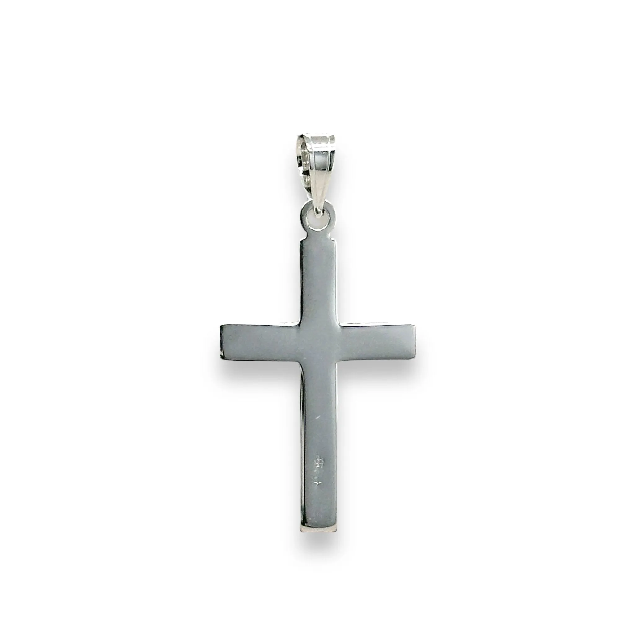 14K W Gold Cross with 1 Diamond