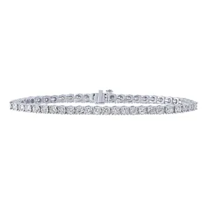 14K White Gold 3Ct Diamond Tennis Bracelet