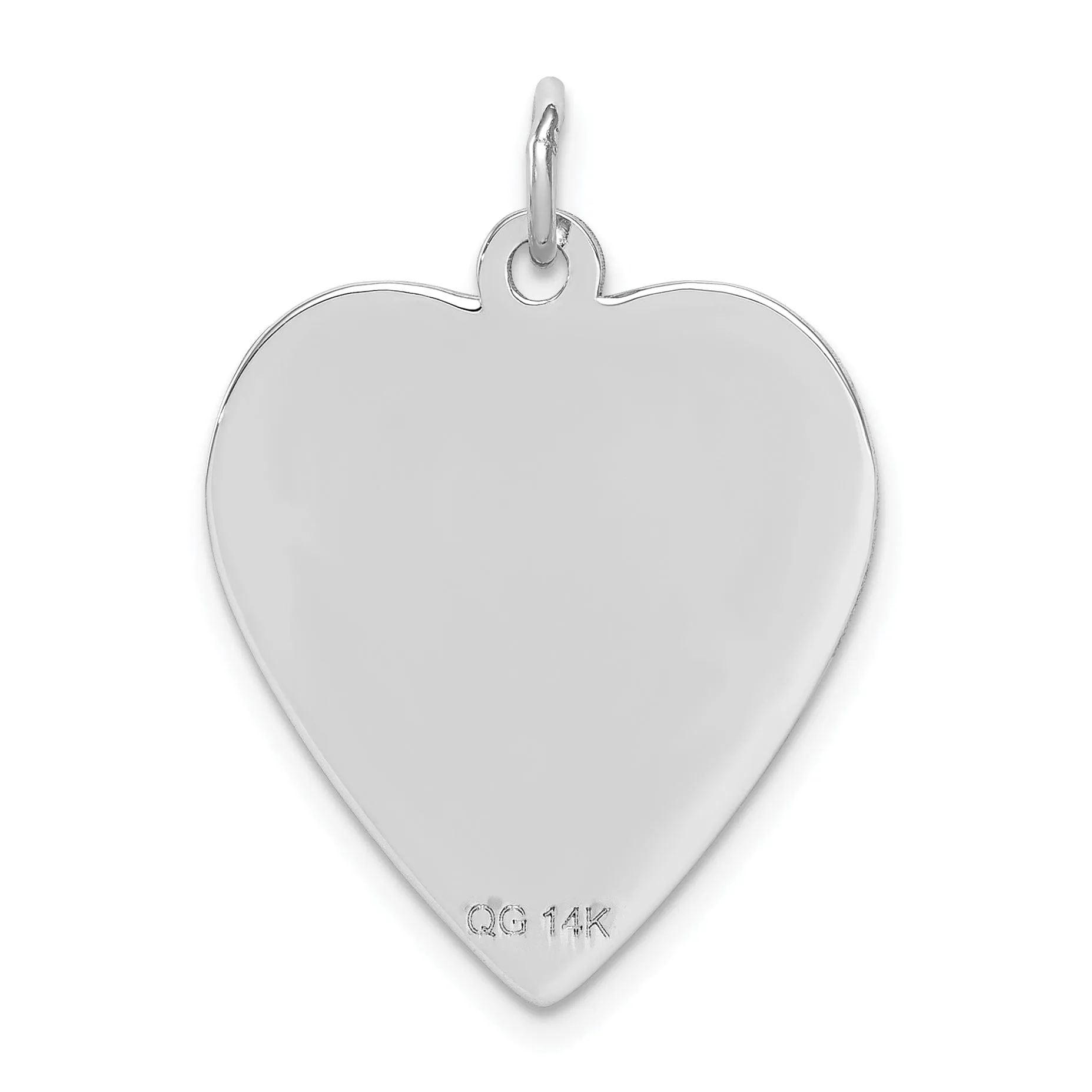 14k White Gold Heart Shaped Medical Alert Pendant