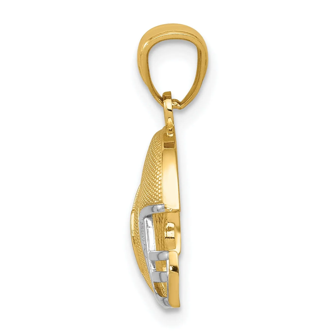 14k Yellow Gold 3-D Football on Helmet Pendant