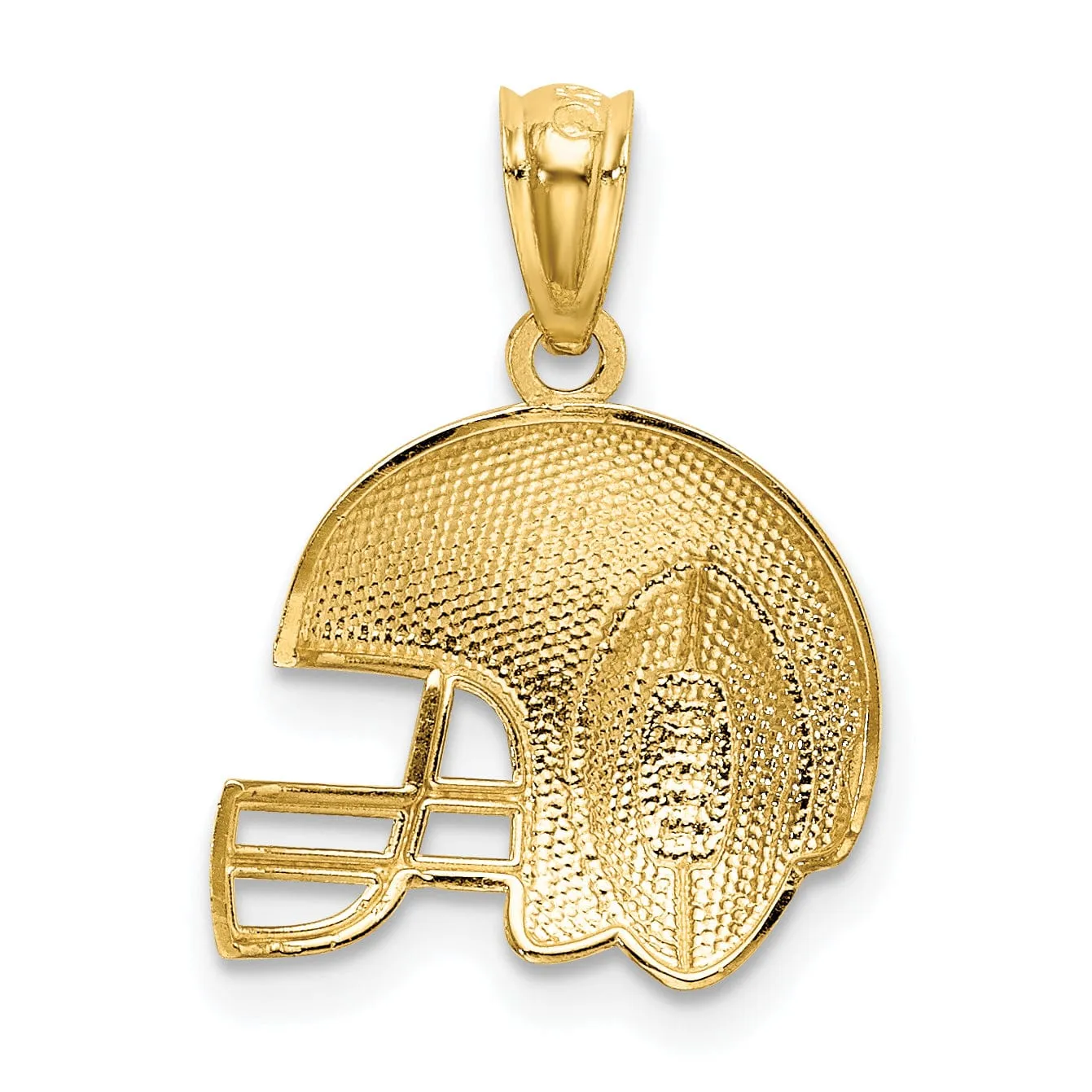 14k Yellow Gold 3-D Football on Helmet Pendant