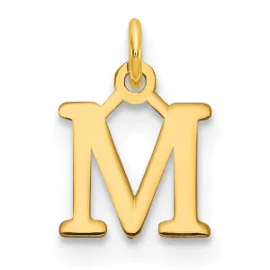 14k Yellow Gold Polished Finish Cut-Out Letter M Initial Design Charm Pendant