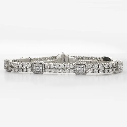 14KW 11.05CTW DIAMOND CLUSTER BRACELET