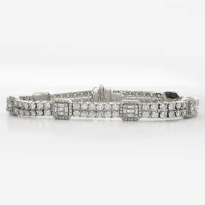 14KW 11.05CTW DIAMOND CLUSTER BRACELET