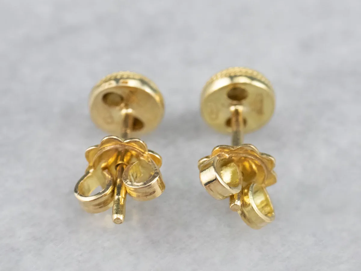 18K Gold Rope Twist Stud Earrings