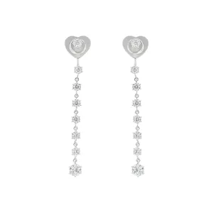 18K White Gold Cento Diamond Drop Earrings