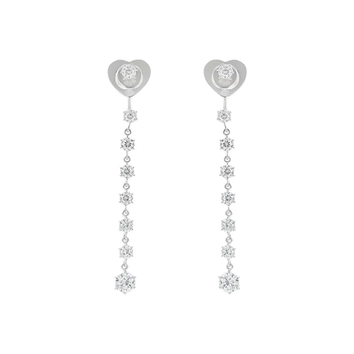 18K White Gold Cento Diamond Drop Earrings