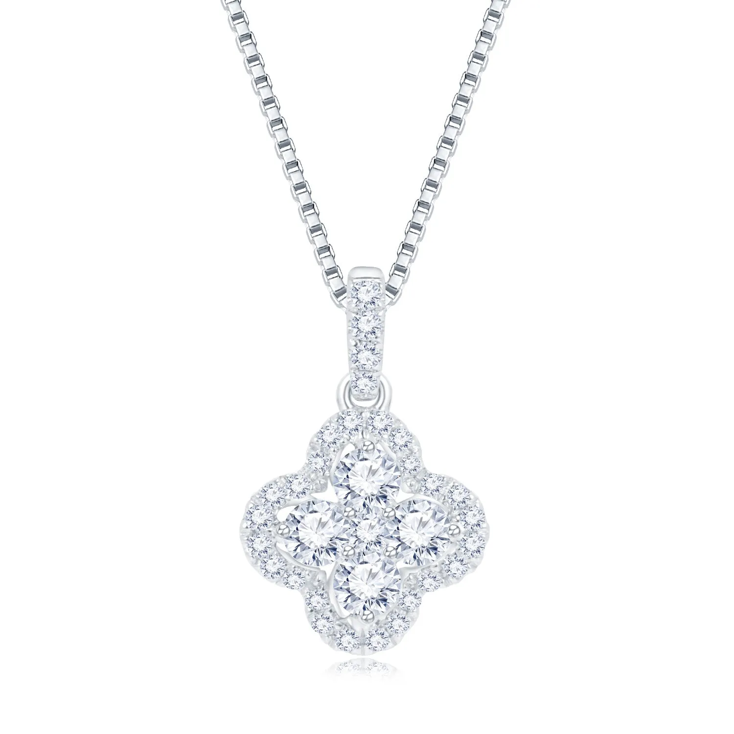 18K White Gold Diamond Pendant