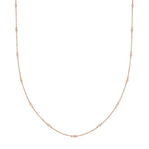 18" Fine Diamond Chain Necklace - Rose Gold