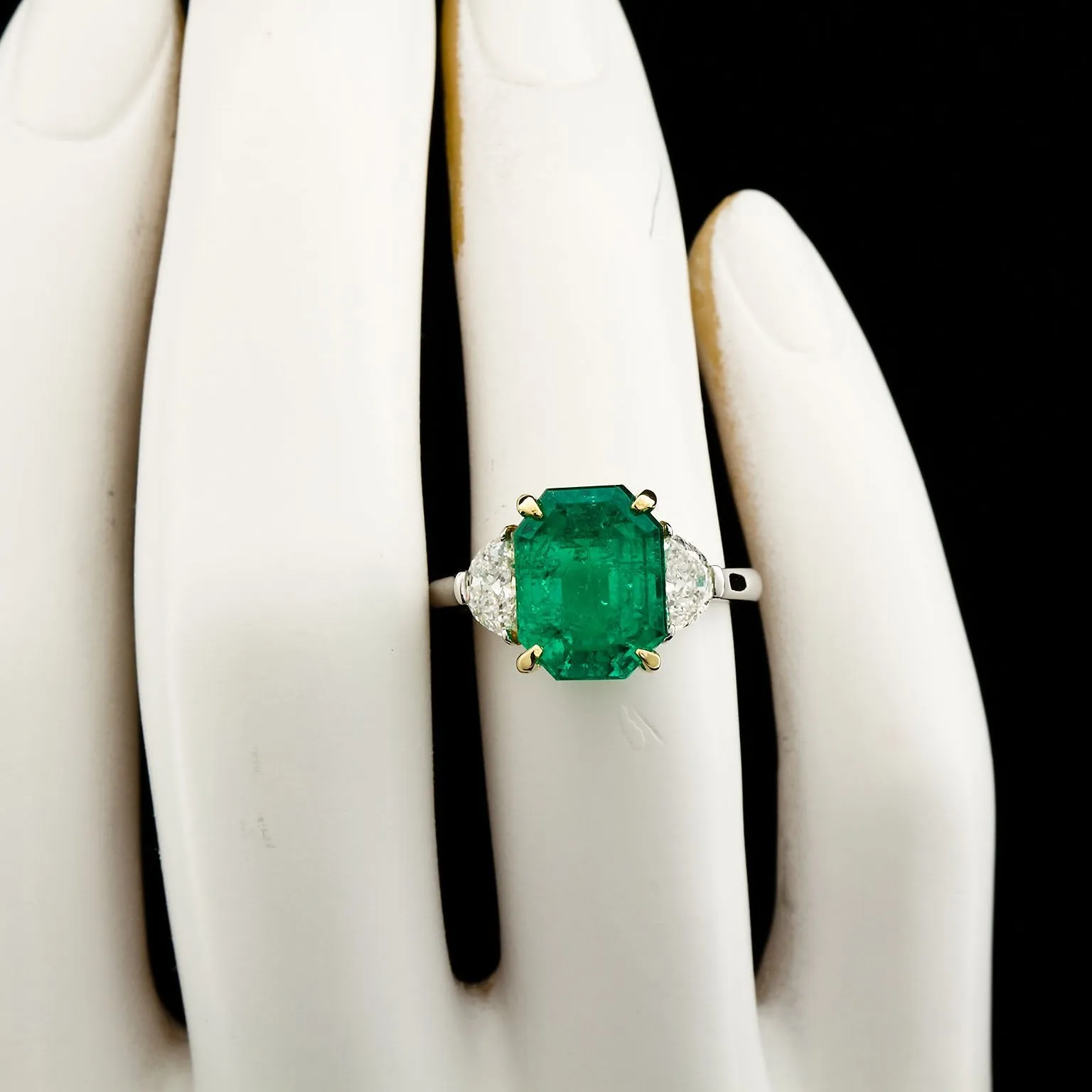 4.31 Carat Colombian Emerald Engagement Ring