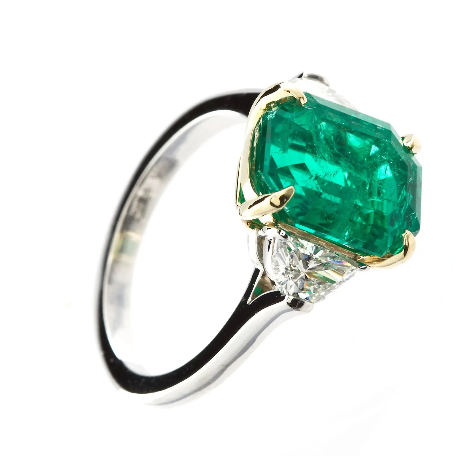 4.31 Carat Colombian Emerald Engagement Ring