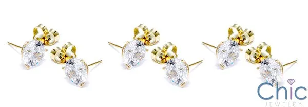 5 Ct Round Stone Martini Cubic Zirconia CZ Earrings