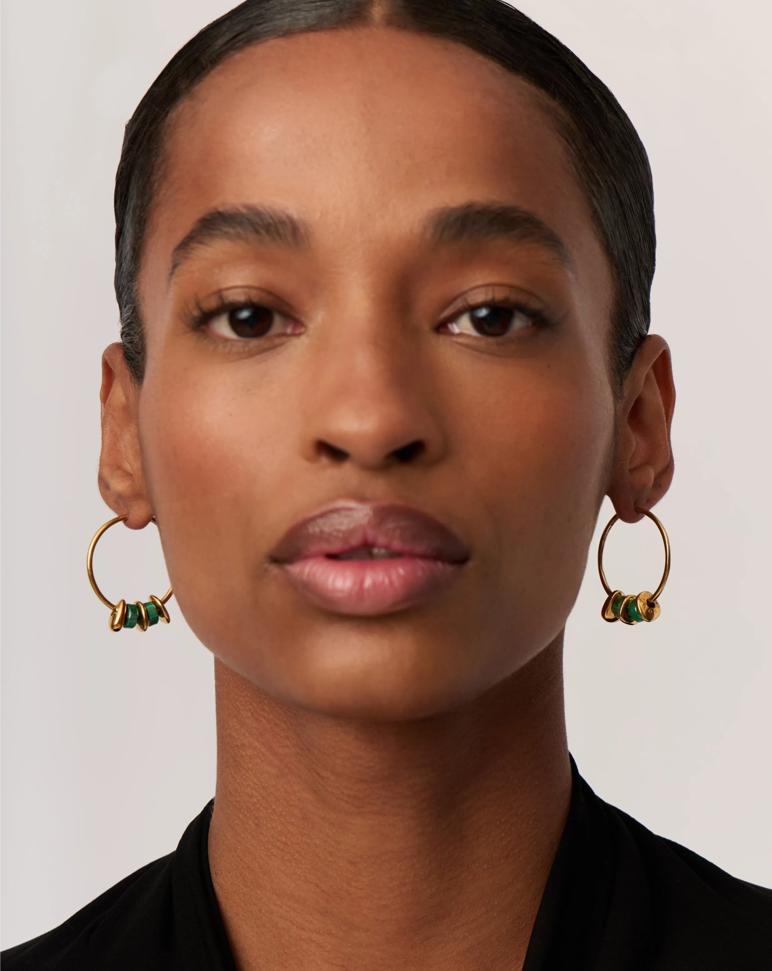 Abacus Beaded Medium Charm Hoop Earrings | 18k Recycled Gold Vermeil on Recycled Sterling Silver