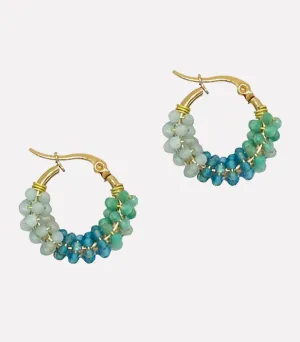 Agua Ocean Gemstone Hoop Earrings