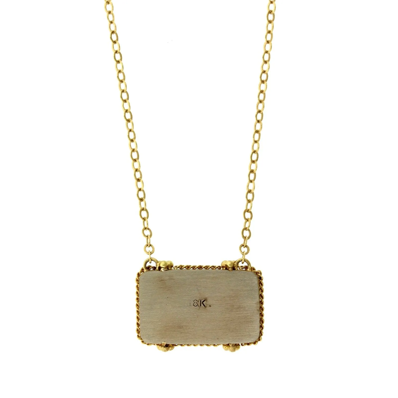 Amali 18K Yellow Gold Rectangular Aquamarine Necklace