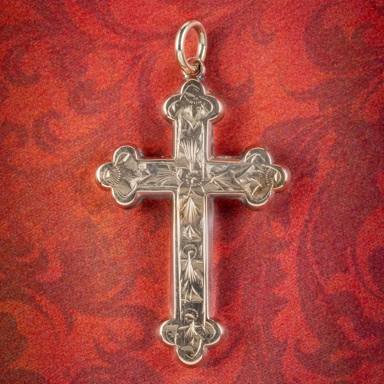 Antique Edwardian 9ct Rose Gold Cross Pendant