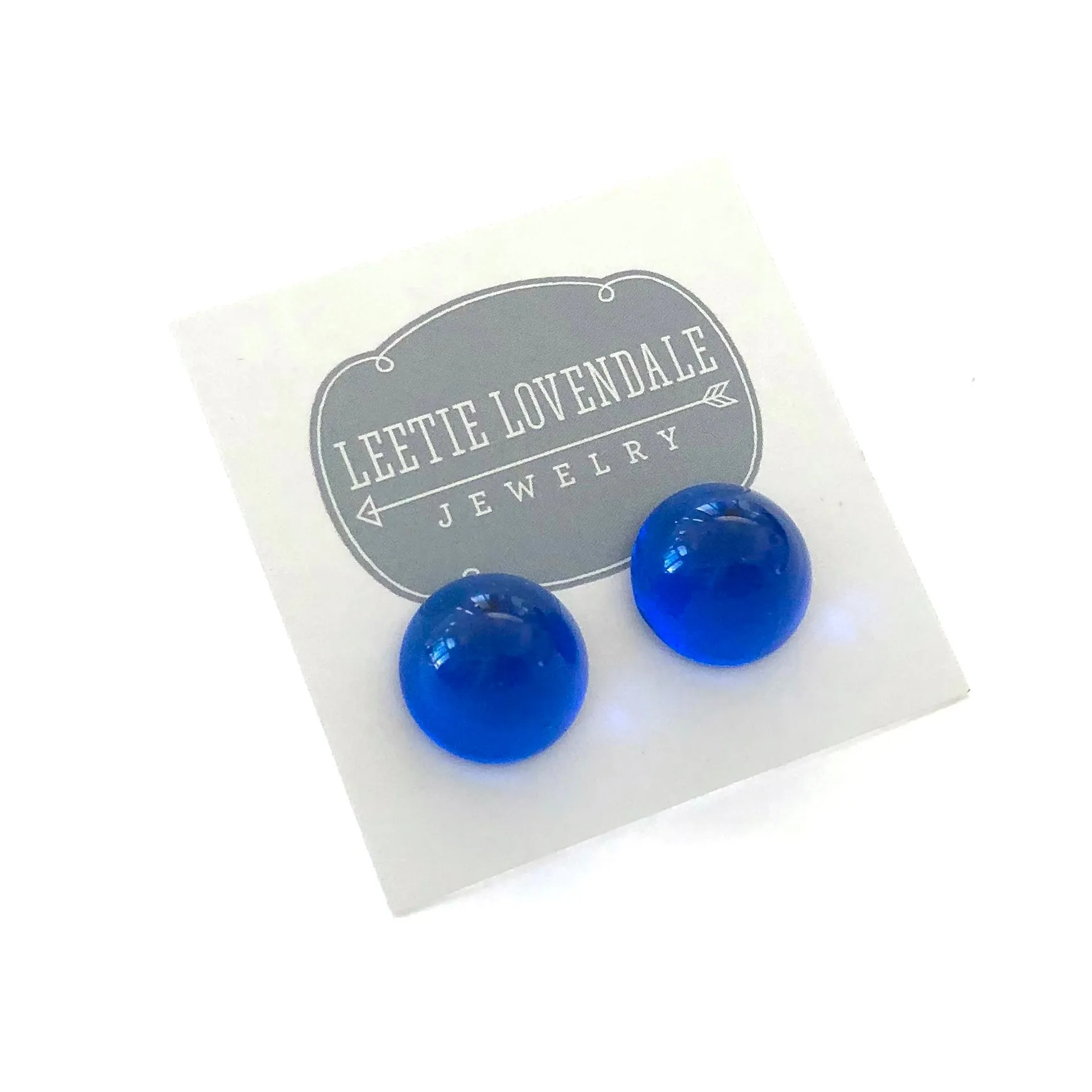 Aqua Blue Gumdrop Stud Earrings