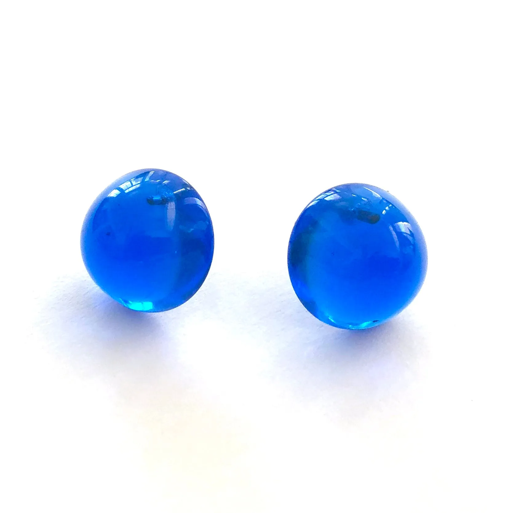 Aqua Blue Gumdrop Stud Earrings