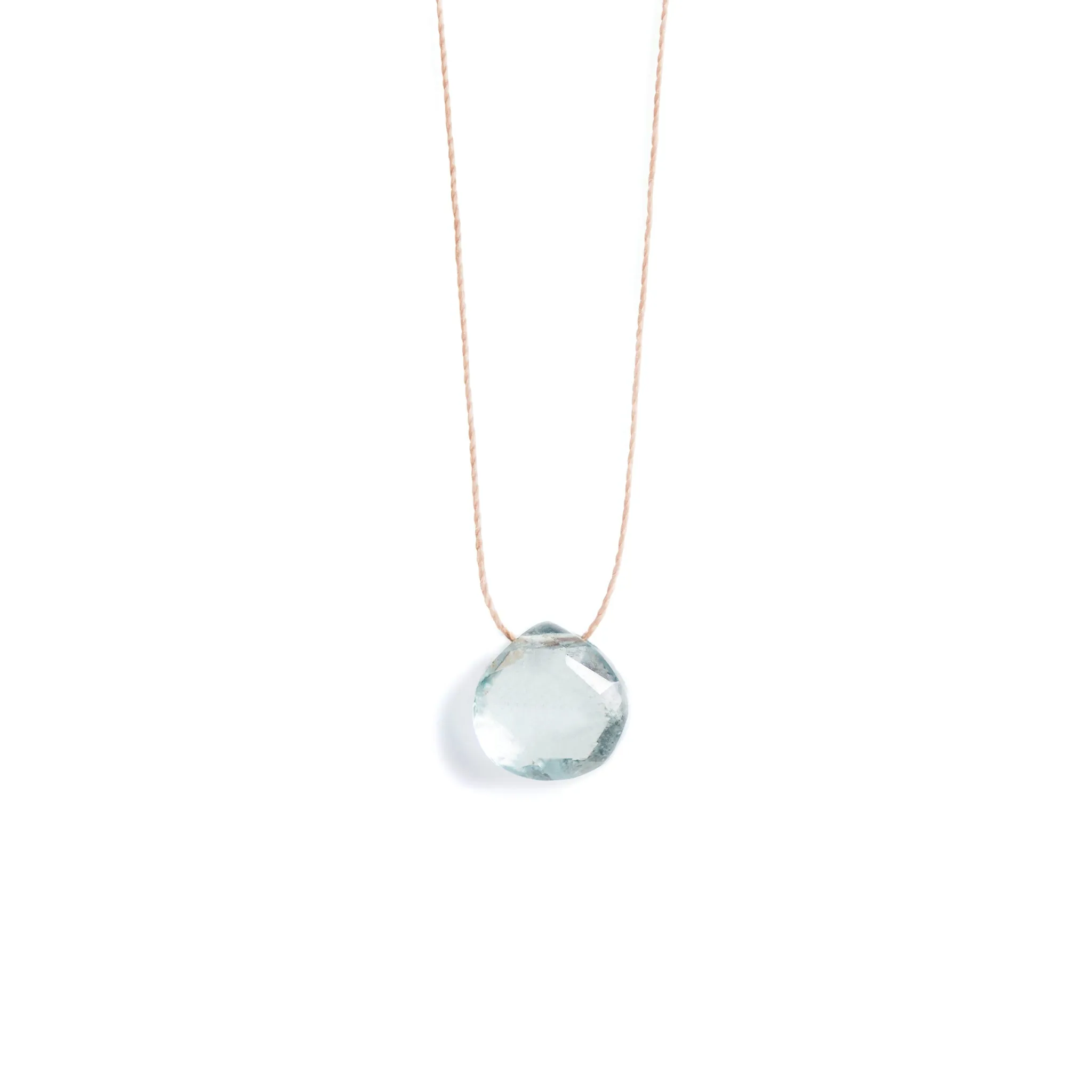 Aquamarine Fine Cord Necklace