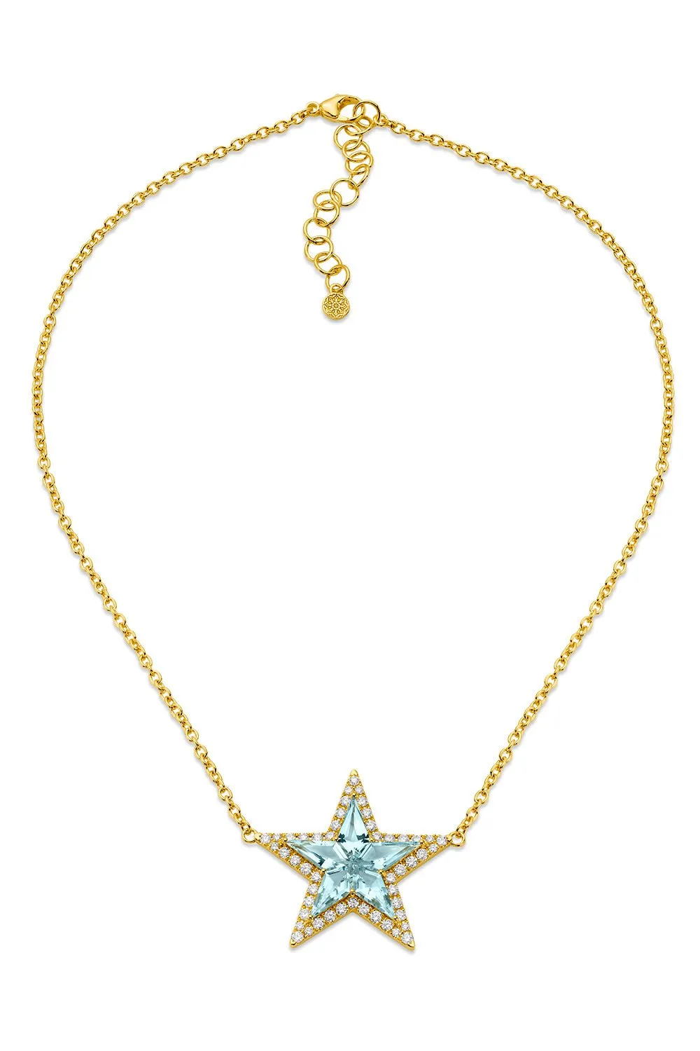 Aquamarine Kite Star Necklace