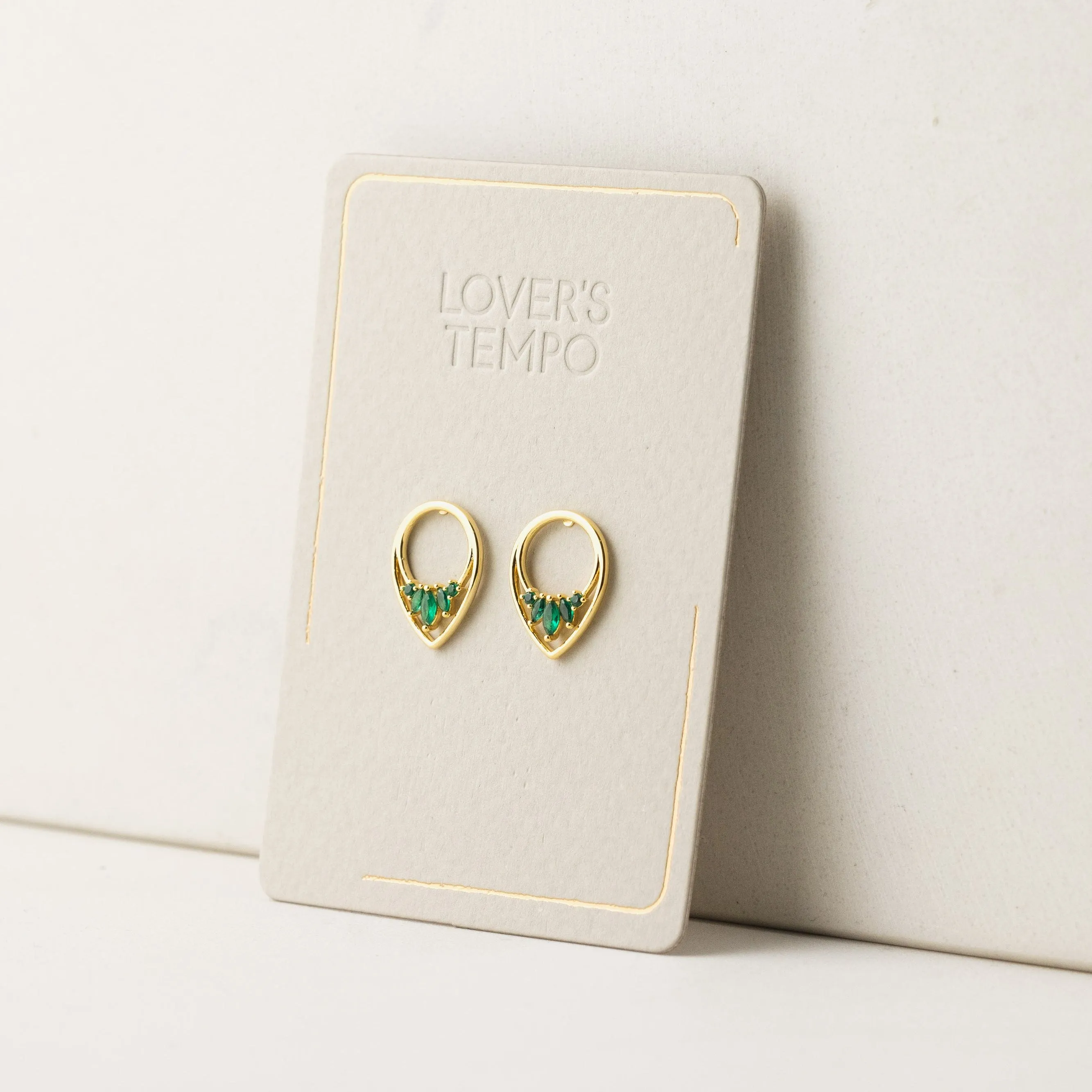 Aria Emerald Stud Earrings