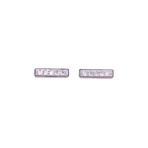 Ashley Gold Sterling Silver 5 CZ Row Design Stud Earrings