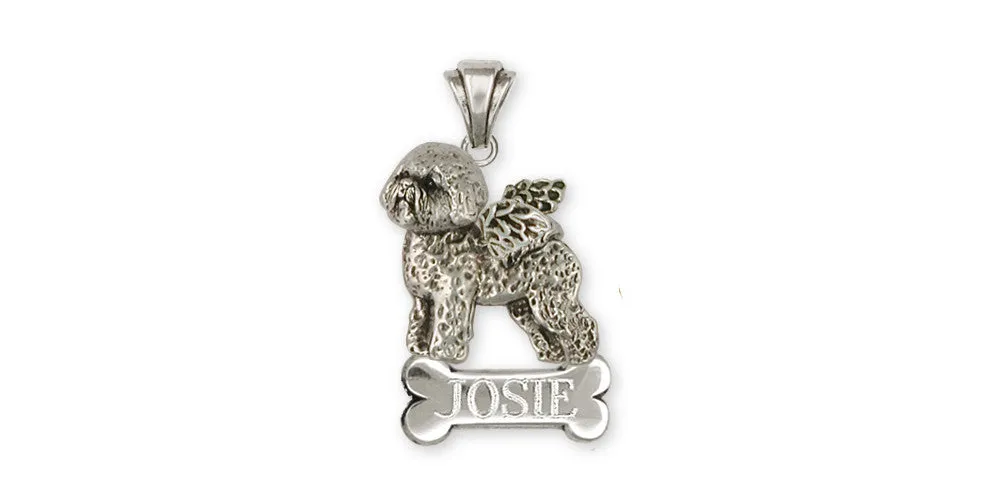 Bichon Frise Angel Pendant Jewelry Sterling Silver Handmade Dog Pendant BF14-ANP