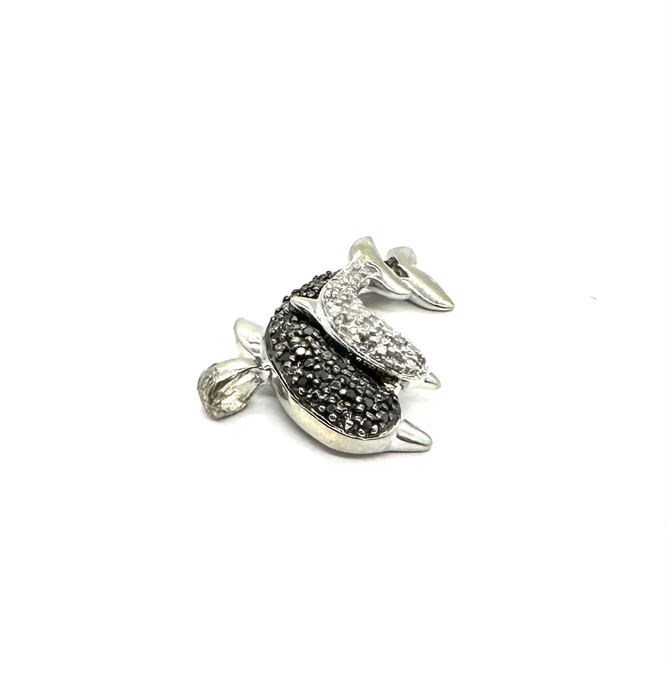 Black & White Diamond Dolphin Pendant