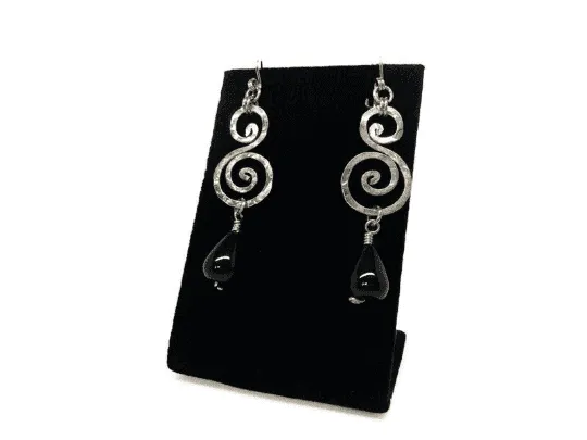 Black tourmaline Earrings for Protection and Purification or Tiger's Eye Earrings for Creativity, Dangle Earrings.