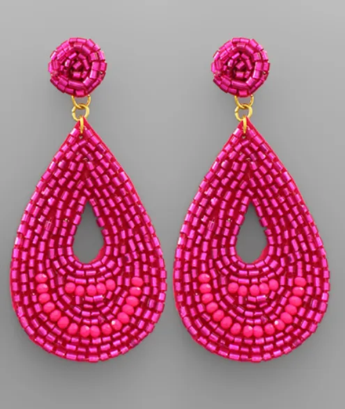 Bold Beaded Teardrop Earrings *Multiple Colors*