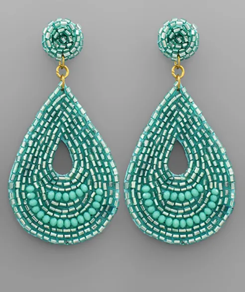 Bold Beaded Teardrop Earrings *Multiple Colors*