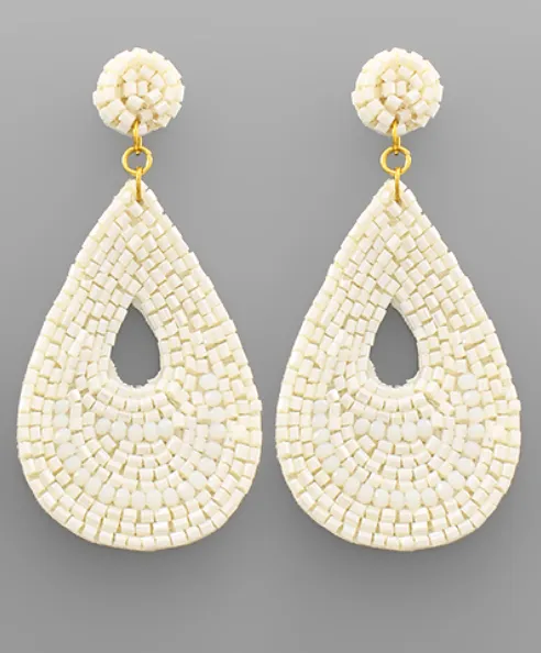 Bold Beaded Teardrop Earrings *Multiple Colors*