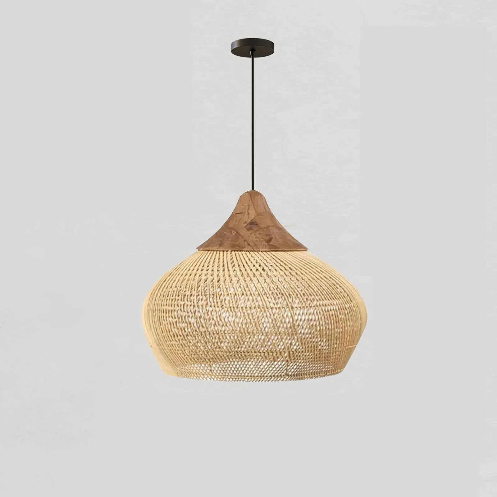 Braided Rattan Pendant Lamp