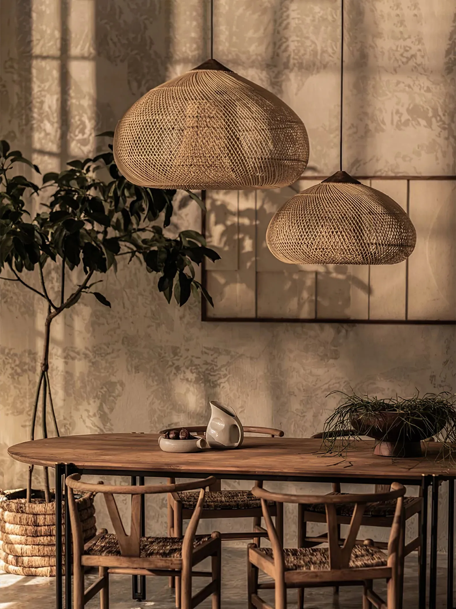 Braided Rattan Pendant Lamp