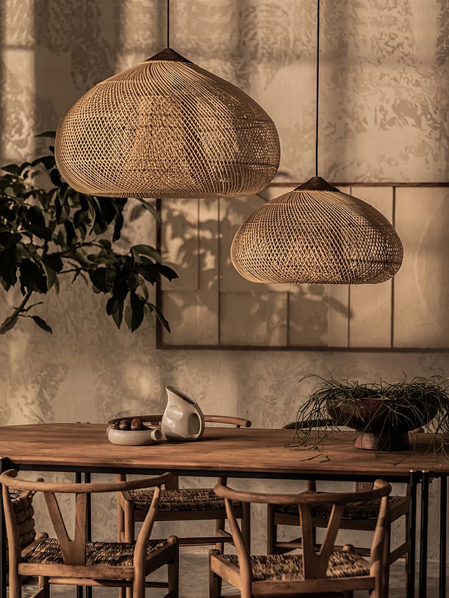 Braided Rattan Pendant Lamp