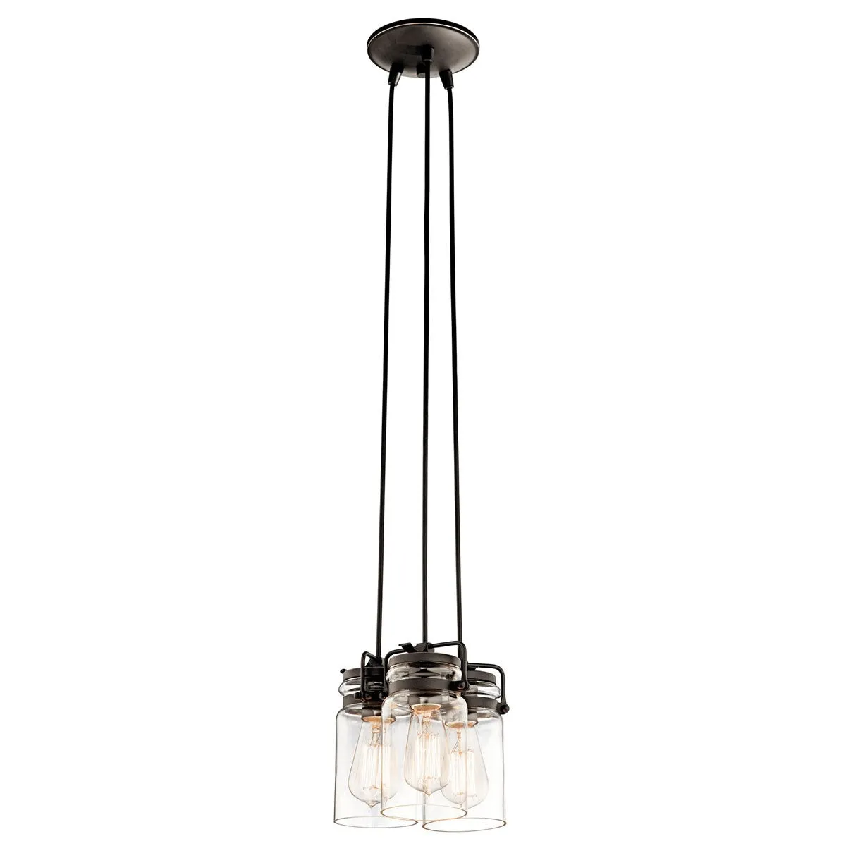 Brinley 9 in. 3 Lights Pendant Light Bronze Finish