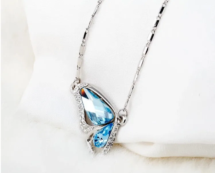 Butterfly Goddess Necklace - Aquamarine