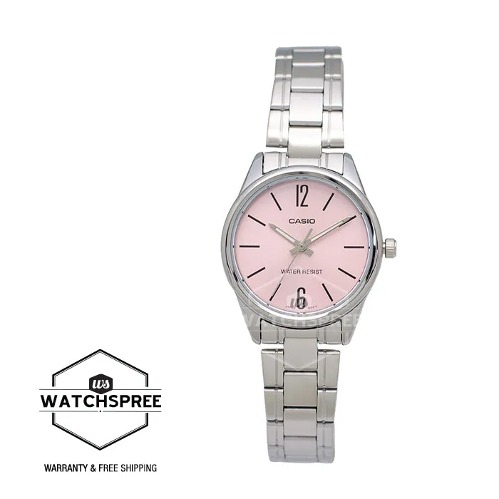 Casio Ladies' Standard Analog Silver Stainless Steel Band Watch LTPV005D-4B LTP-V005D-4B