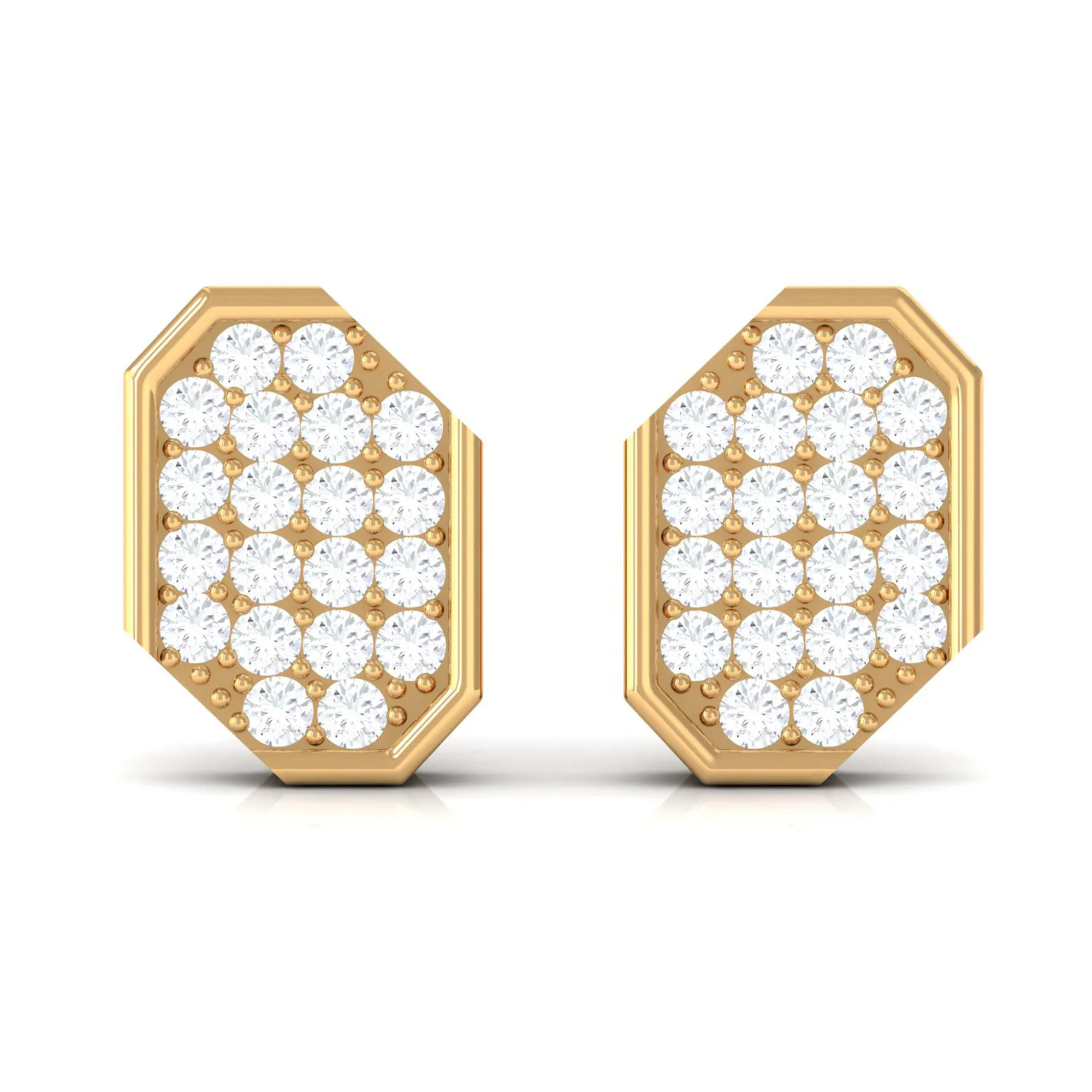 Certified Moissanite Geometric Stud Earrings