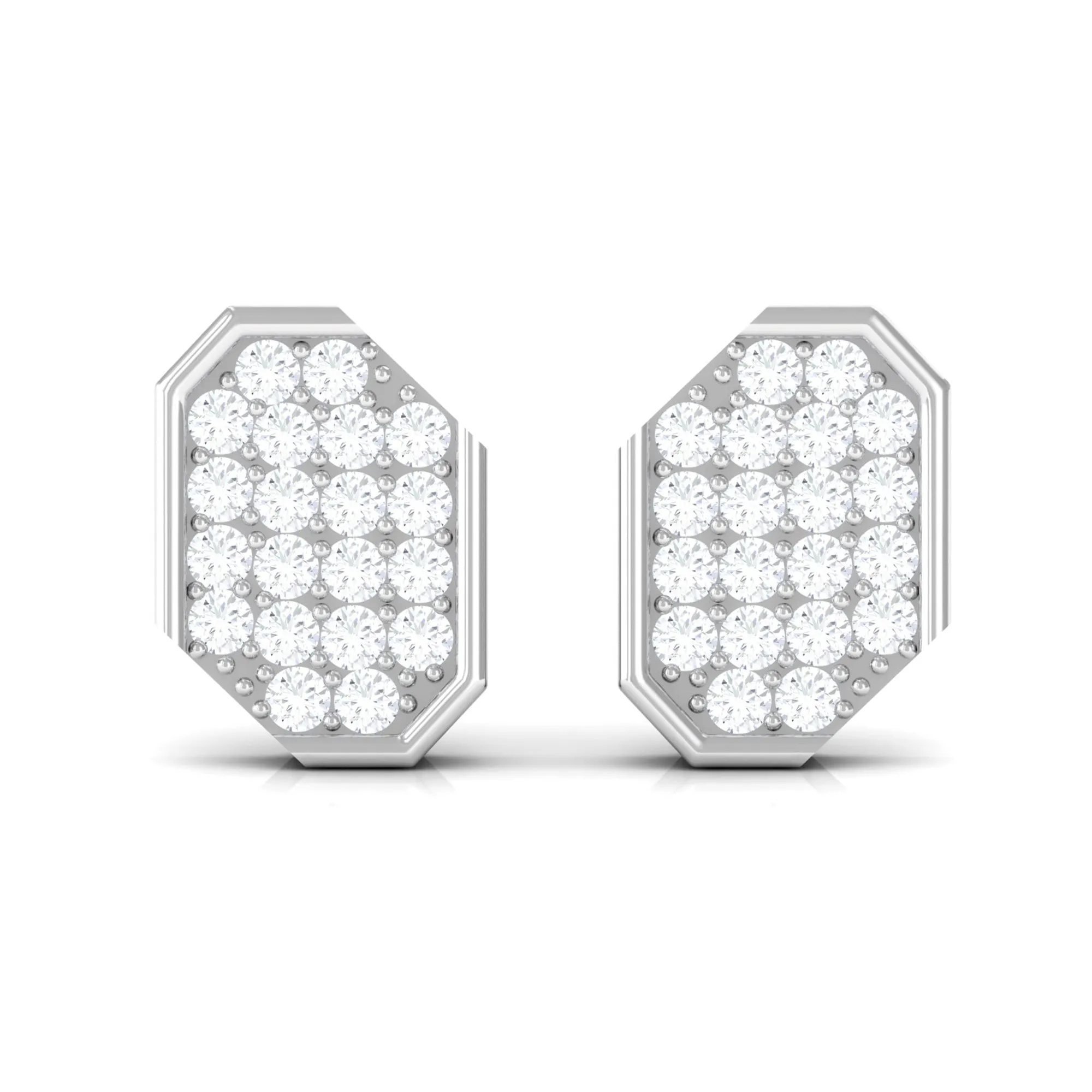 Certified Moissanite Geometric Stud Earrings