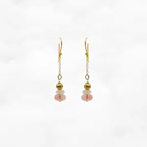 Cherry Quartz Earrings Gold