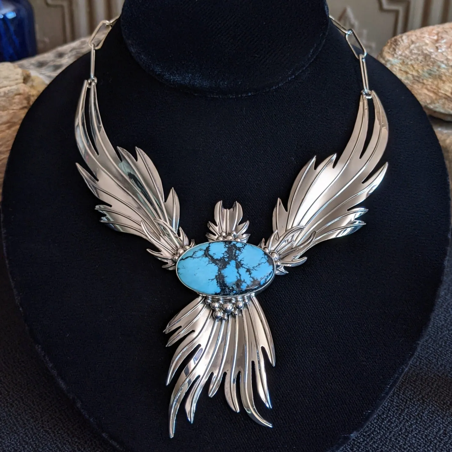 Chinese Turquoise "Pegasus" Necklace Set by Juan Willie SWSG-JWS-0001