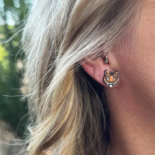 Cincinnati Bengals Tiger Post Earrings